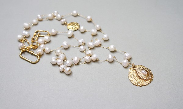 Sautoir /white pearls/ - naszyjnik