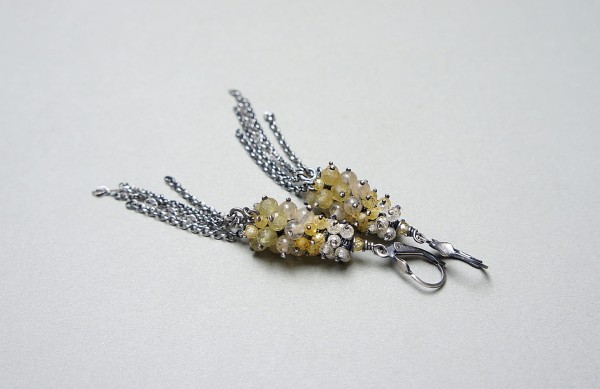 Złote kłosy /gronka/ - kolczyki