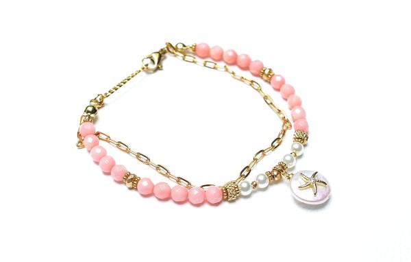 Sea collection /koral pink/ 17.07.25/ bransoletka