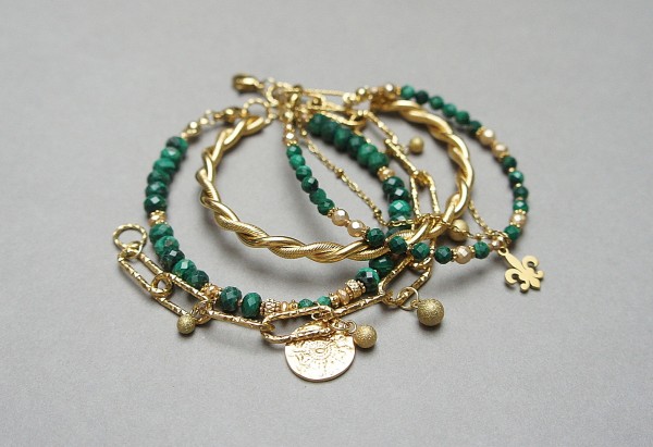 Zestaw bransoletek Malachity vol. 2 - Szlachetna kolekcja