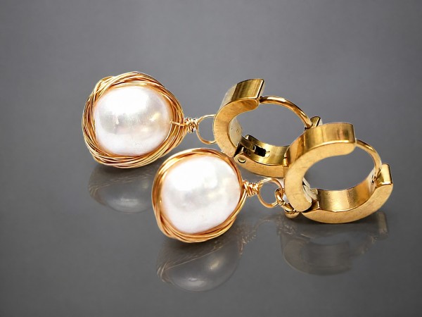 Pearls [white] perły vol. 28 - kolczyki