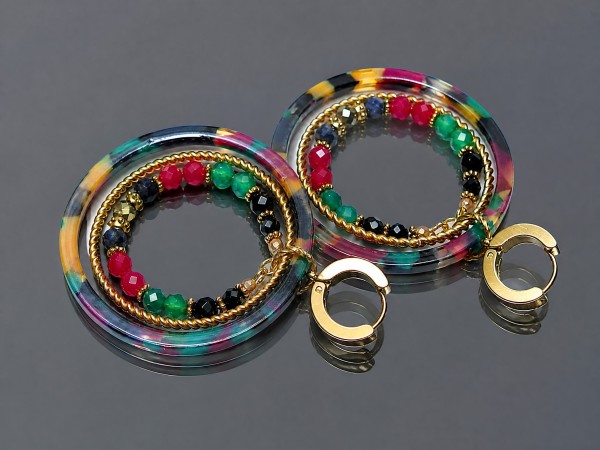 Wianki circle  (colourful) - kolczyki
