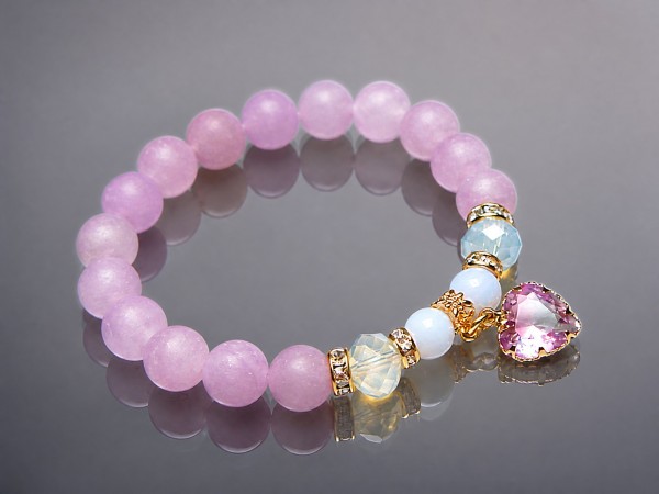 Blue and lavender /heart/ - bransoletka /29-12-24/
