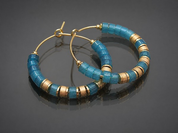 Alloys Collection Wianki /jadeit blue/ - kolczyki