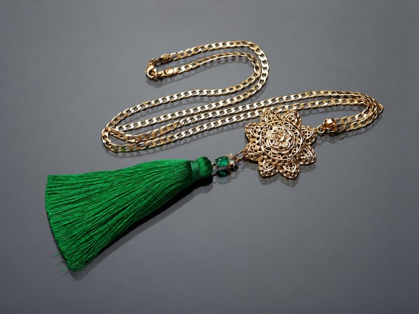 Boho /green rosette/ - naszyjnik