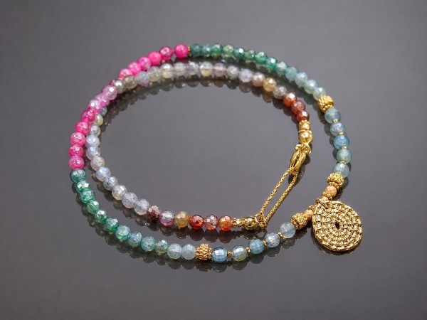 Agaty multicolor pastel /choker/ naszyjnik - Szlachetna kolekcja