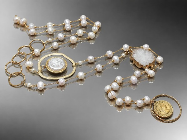 Sautoir /white pearls/ vol. 2 - naszyjnik
