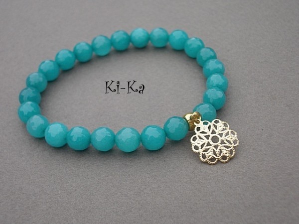TURQUOISE AND GOLD -BRANSOLETKA