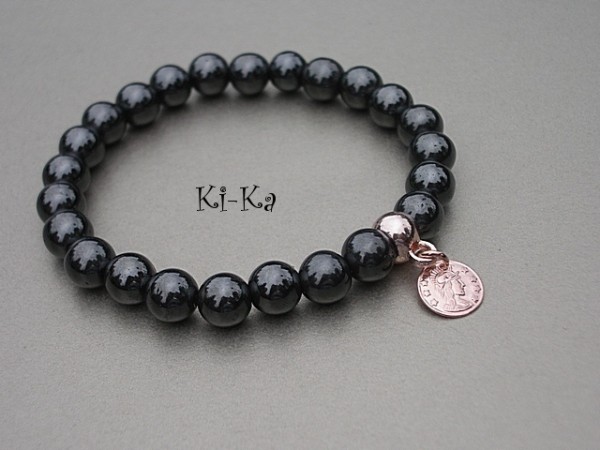 HEMATITE AND ROSE GOLD  - BRANSOLETKA