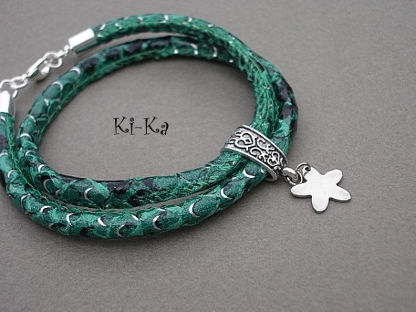 EMERALD LEATHER - BRANSOLETKA