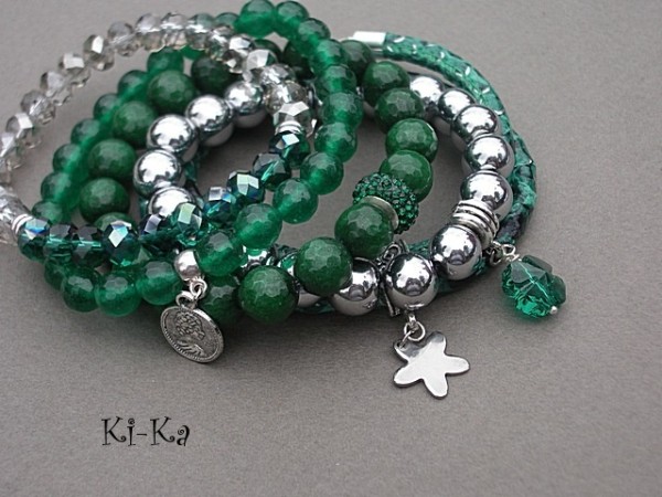 GREEN AND CHAMPAGNE - BRANSOLETKA