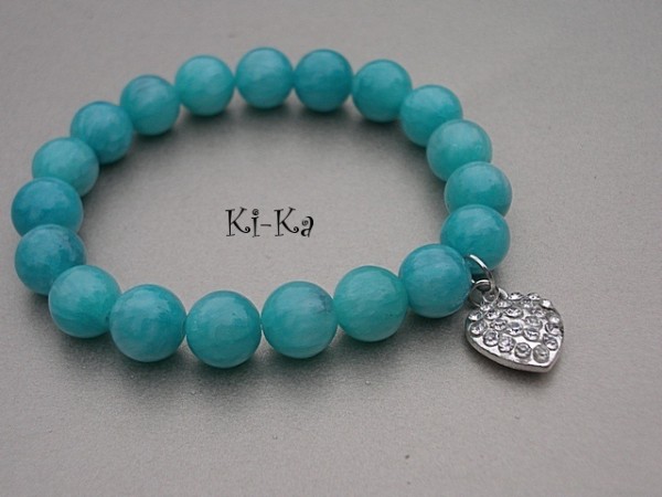 TURQUOISE AND HEART -BRANSOLETKA