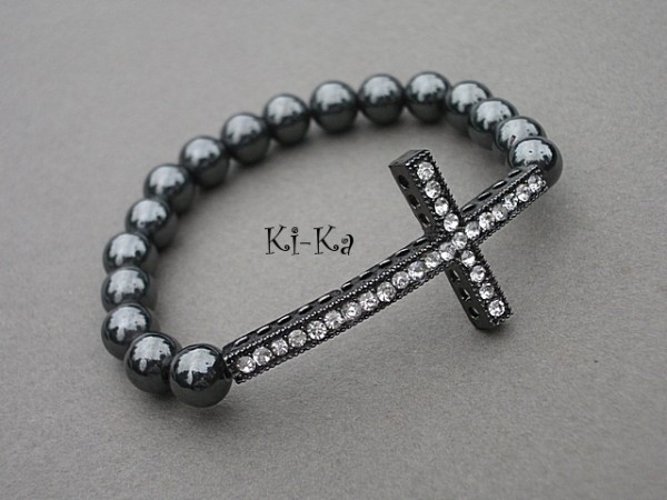 CRUCIFIX BLACK - BRANSOLETKA